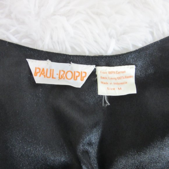 Paul Ropp Vintage Beaded Vest Gold and Black Bird Motif Size Medium Boho - Picture 5 of 11